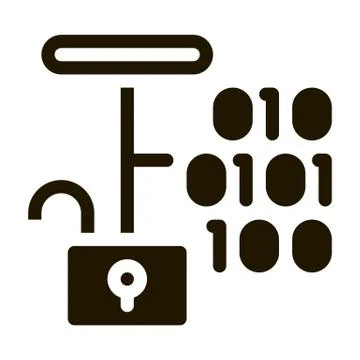 Hacking Binary Code Icon Vector Glyph Illustration Stock Illustration