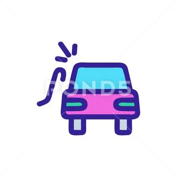 Hacking car icon vector. Isolated contour symbol illustration Stock Illustrationen