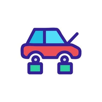 Hacking car icon vector. Isolated contour symbol illustration 库存插图