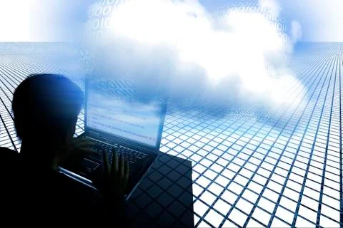 Hacking the cloud, illustration Illustrazione stock