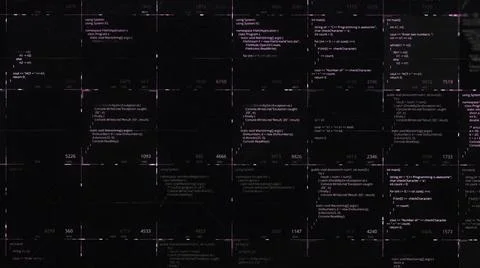 Hacking code animation on lack abstract computer monitor. Animation. Cyber crime 库存插图