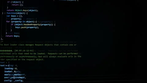 Hacking code on a computer, close up. 스톡 동영상 93015351