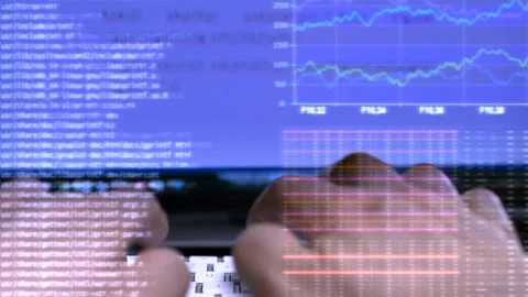 Hacking Code from laptop Stock Footage 200139510