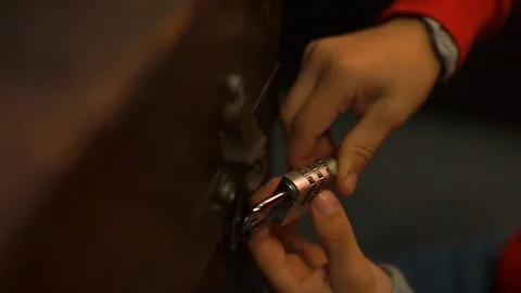 Hacking the code lock at night Stock Footage 118206817