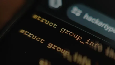Hacking code on smartphone screen, macro view Stock Footage 292447707