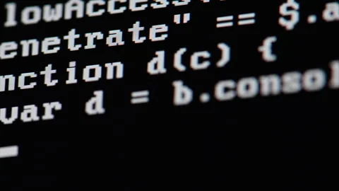 Hacking Codes Computer Display Close Up Stock-Footage 251340049