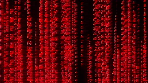 Hacking Coding Lines Vintage VHS Stock Footage 312410416