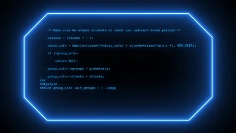 Hacking Coding running on blue Futuristic display computer screen. Stock Footage 134549998