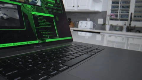 Hacking computer camera slides in Video stock 246950289