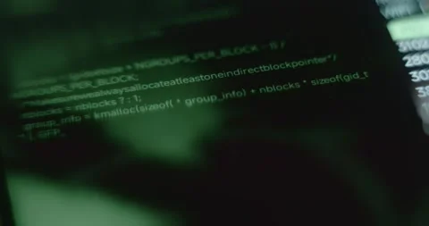 Hacking computer code with green hue, cybersecurity concept Stock Footage 313353744