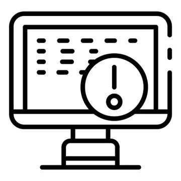 Hacking computer icon, outline style Stock-Illustration