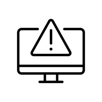 Hacking computer icon vector outline illustration Stock-Illustration