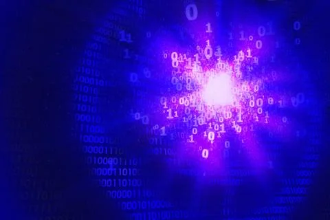 Hacking computer security, ddos attack, abstract blue binary background Stock Illustration