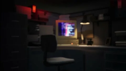 Hacking a computer system in a dark office Stock Footage 218419062