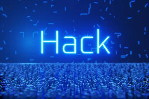 Hacking computer systems. Criminal computer crime. 3d render. Stock Illustration