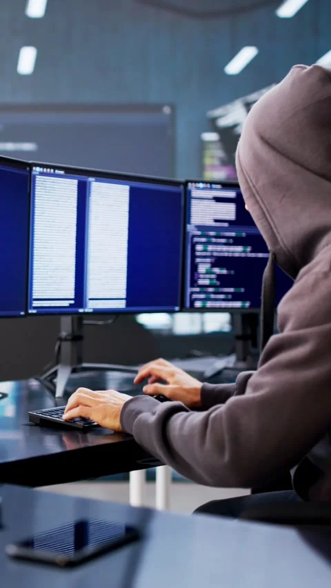 Hacking Computers And Stealing Data Stock Footage 322842375
