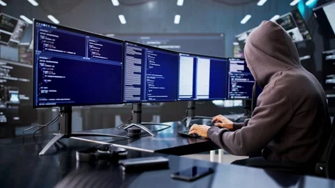 Hacking Computers And Stealing Data Stock Footage 326052845