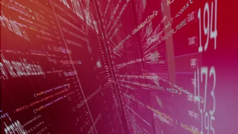 Hacking concept animation red gradient color, programming code in 3d animation Stock Footage 311839803