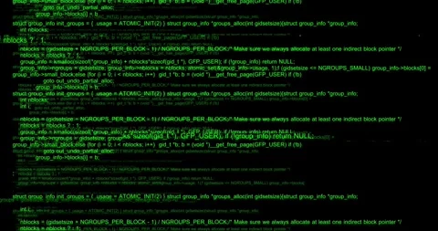 Hacking concept green text source code in monitor black tech security Stock Footage 334022115
