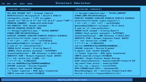 Hacking Console Screen Animation – Cyber Security Digital Code Background Stock Footage 317545827