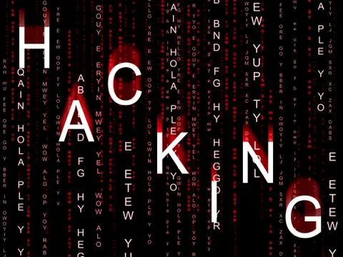 Hacking Data Glowing Showing Cybercrime 3d Illustration Illustrazione stock