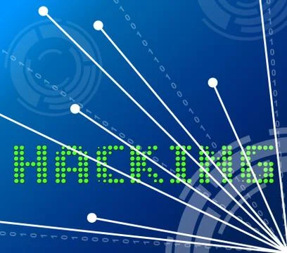 Hacking Data Points Shows Hacked Election 3d Illustration Illustrazione stock