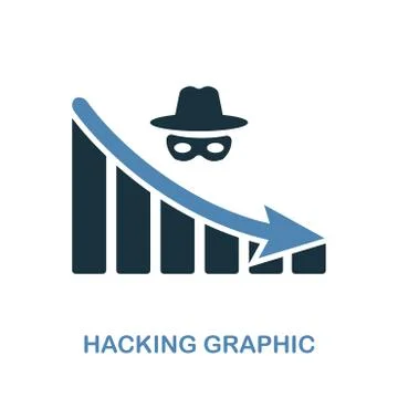 Hacking Decrease Graphic icon. Monochrome style design from diagram icon Stock Illustration