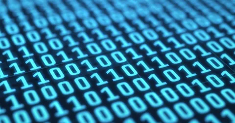 Hacking, digital and coding with data transfer for pattern of binary code Stock Footage 284309841