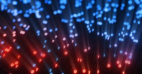 Hacking digital binary code matrix 01 background. Stock Illustration