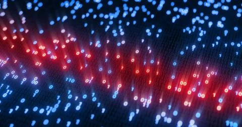 Hacking digital binary code matrix 01 background. Stock Illustration