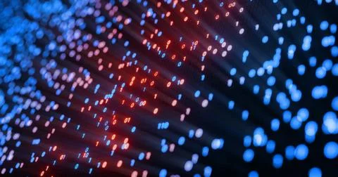 Hacking digital binary code matrix 01 background. 库存插图