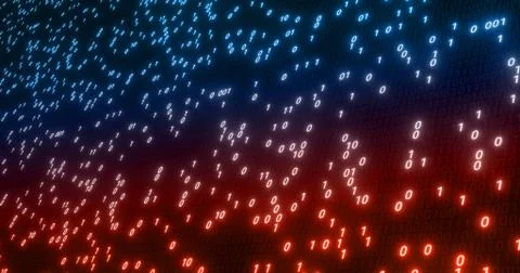 Hacking digital binary code matrix 01 background. Stock Illustration