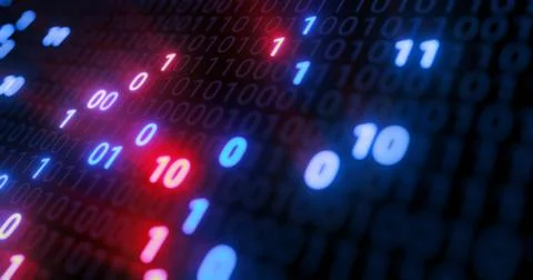 Hacking digital binary code matrix 01 background. Stock Illustration