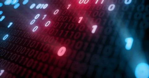 Hacking digital binary code matrix 01 background. 库存插图