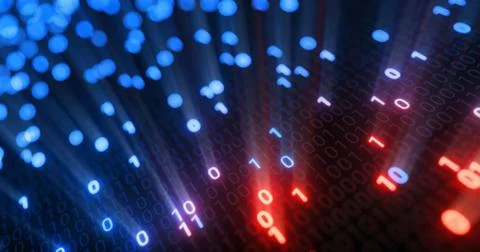 Hacking digital binary code matrix 01 background. Stock Illustration