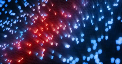 Hacking digital binary code matrix 01 background. 库存插图