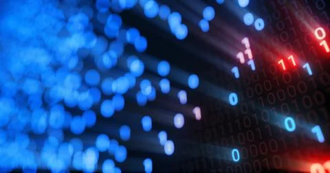 Hacking digital binary code matrix 01 background. Stock Illustration