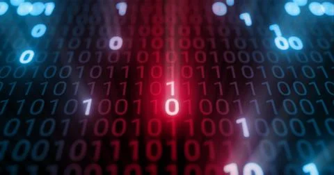 Hacking digital binary code matrix 01 background. 库存插图