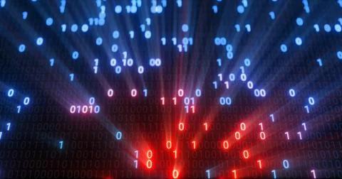 Hacking digital binary code matrix 01 background. Stock Illustration