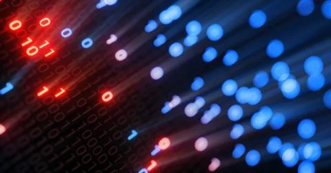 Hacking digital binary code matrix 01 background. 库存插图