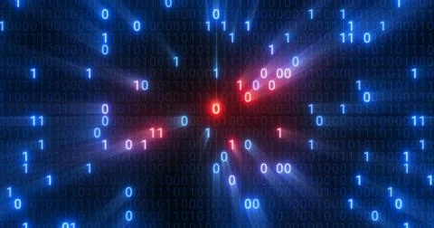 Hacking digital binary code matrix 01 background. Stock Illustration