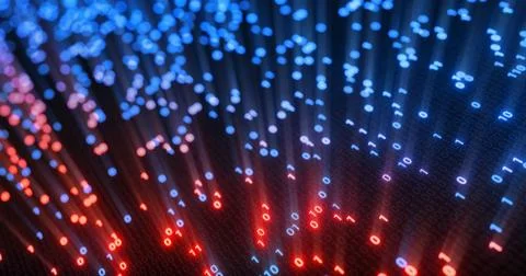 Hacking digital binary code matrix 01 background. Stock Illustration