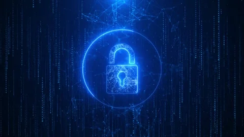 Hacking Digital Data Protection safety Program code system. security in digital Stock Footage 312433598