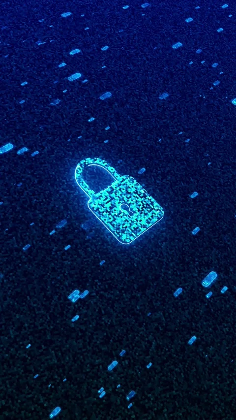 Hacking Digital Data Protection safety Program code system. security in digital Stock Footage 313872374