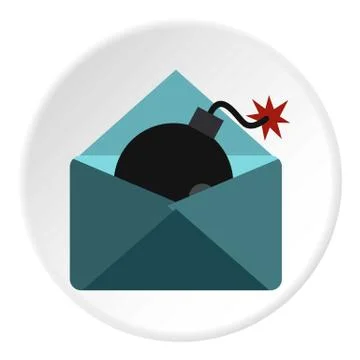 Hacking e-mail icon, flat style Stock-Illustration