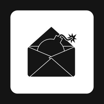 Hacking e-mail icon, simple style Stock-Illustration