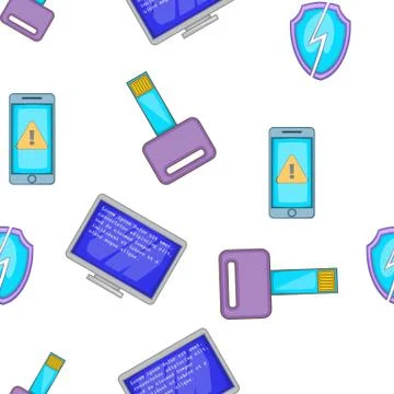 Hacking elements pattern, cartoon style 库存插图