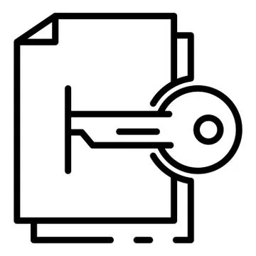 Hacking file encryption icon, outline style イラスト素材