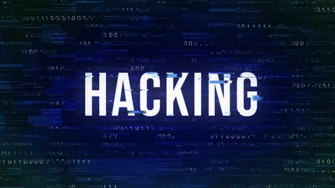 Hacking - Glitch Animated Buzzword with Binary in the Background Vidéo 90275638