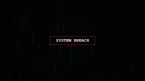 Hacking glitch System breach alert message Stock Footage 336880426